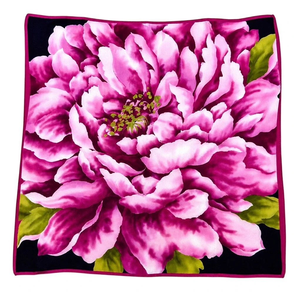 Jones New York 100% Silk Scarf Large Scale Botanical Bloom Print 21